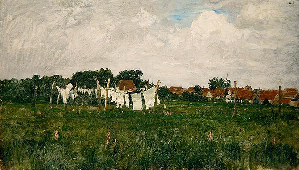 Mecklenburg, Landskap med den lille byen Schwann på Warrow av Paul Baum