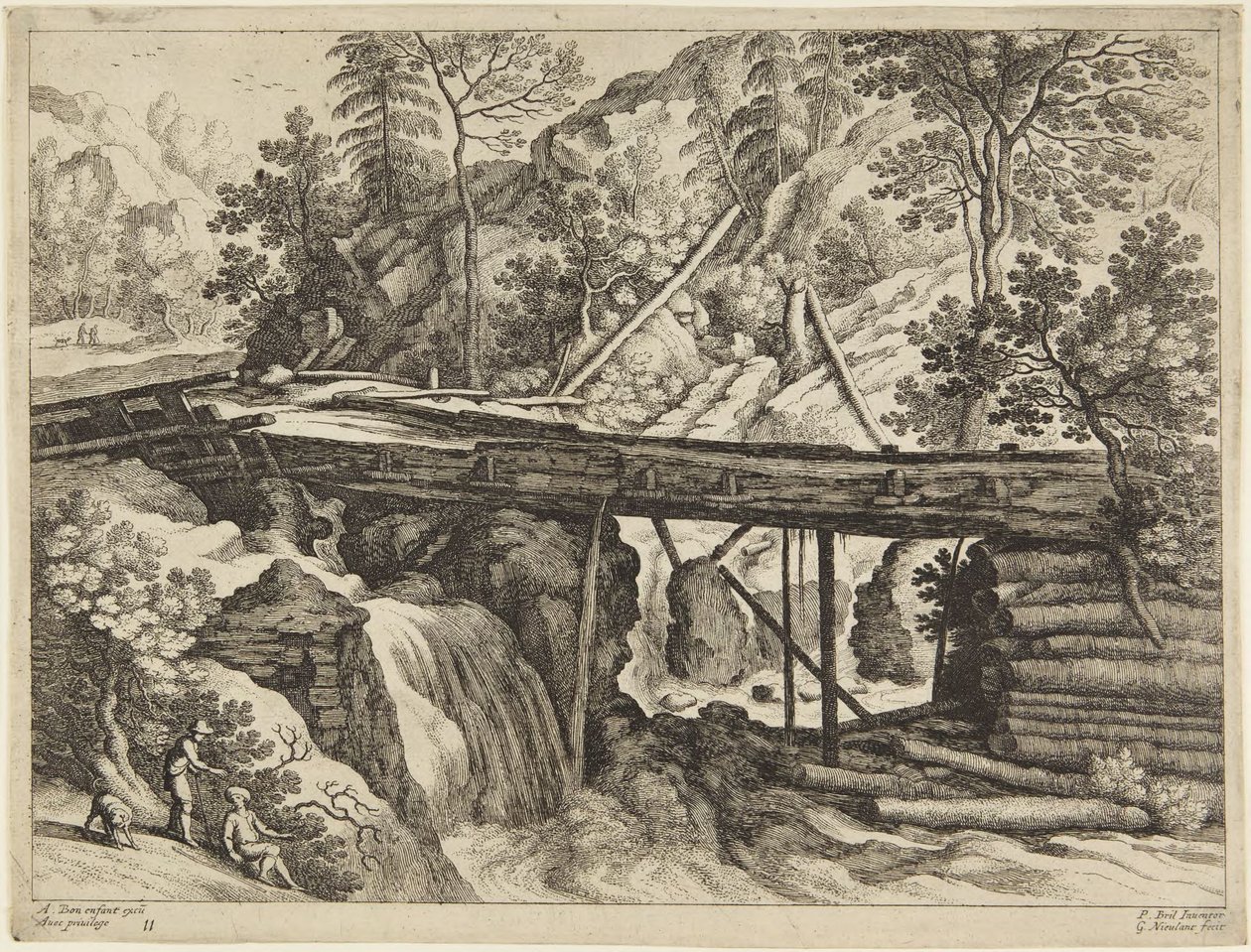 Bro og foss av Paul Bril