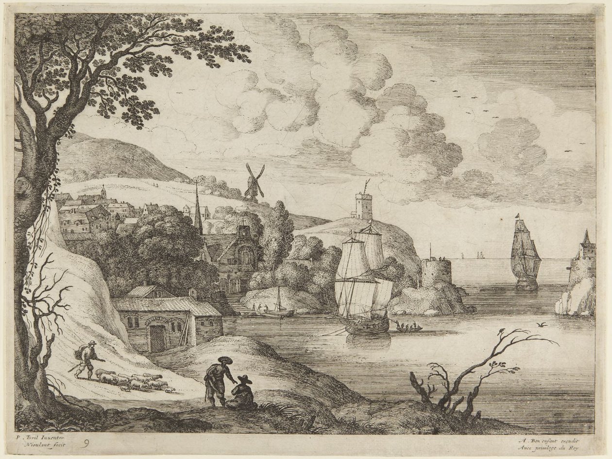 Havnescene av Paul Bril