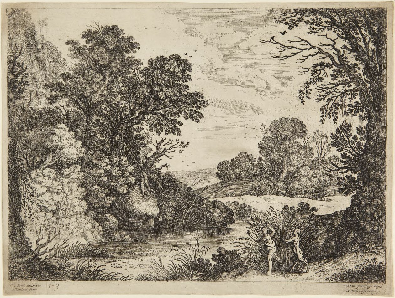 Nymfe og satyr av Paul Bril
