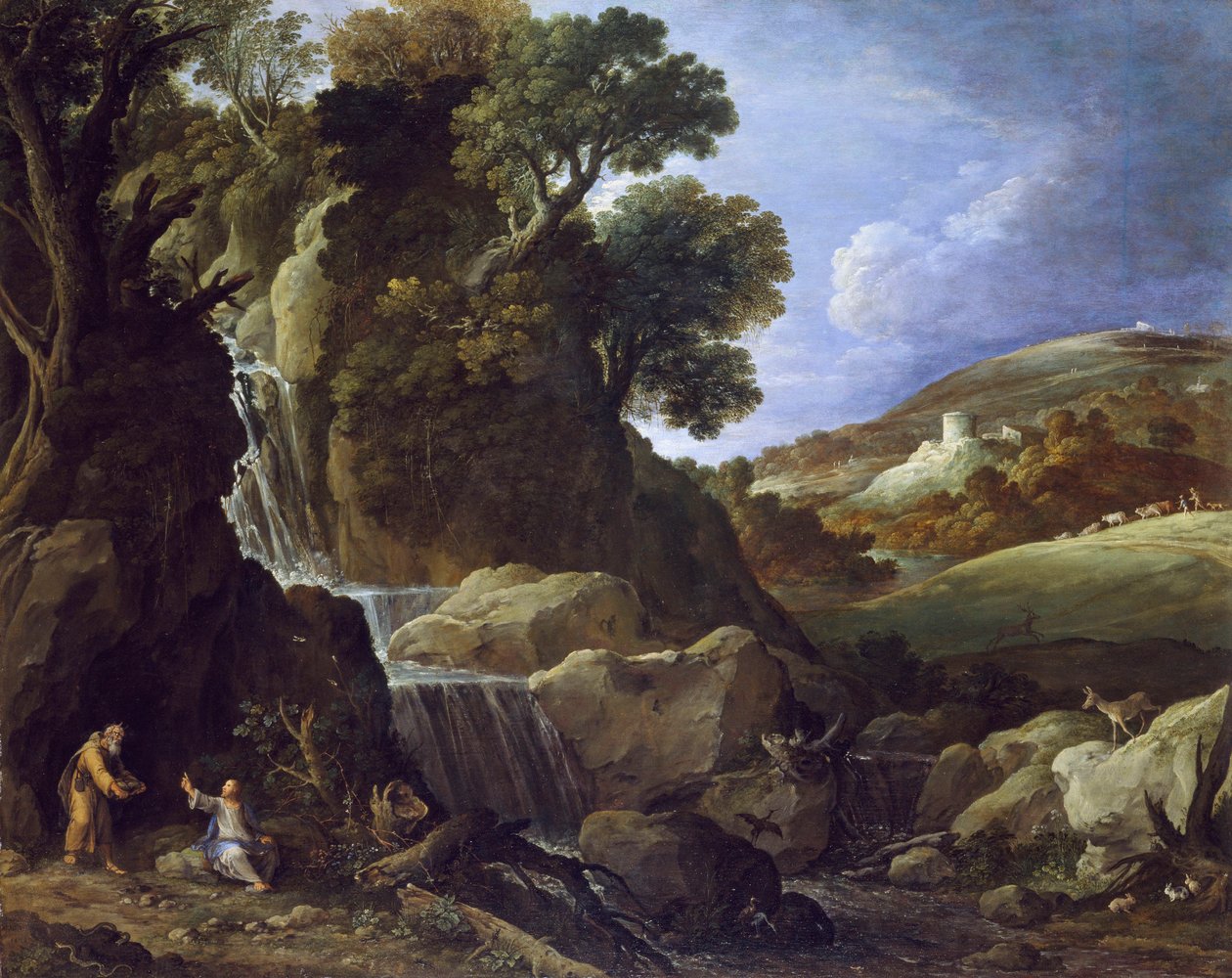 Kristus fristet i villmarken, 1626 av Paul Bril