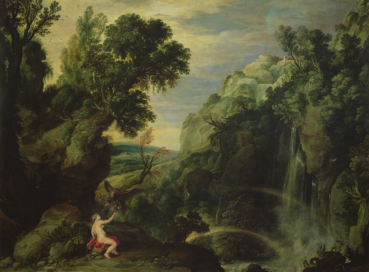 Hebe and the Eagle of Jupiter, 1610 av Paul Bril