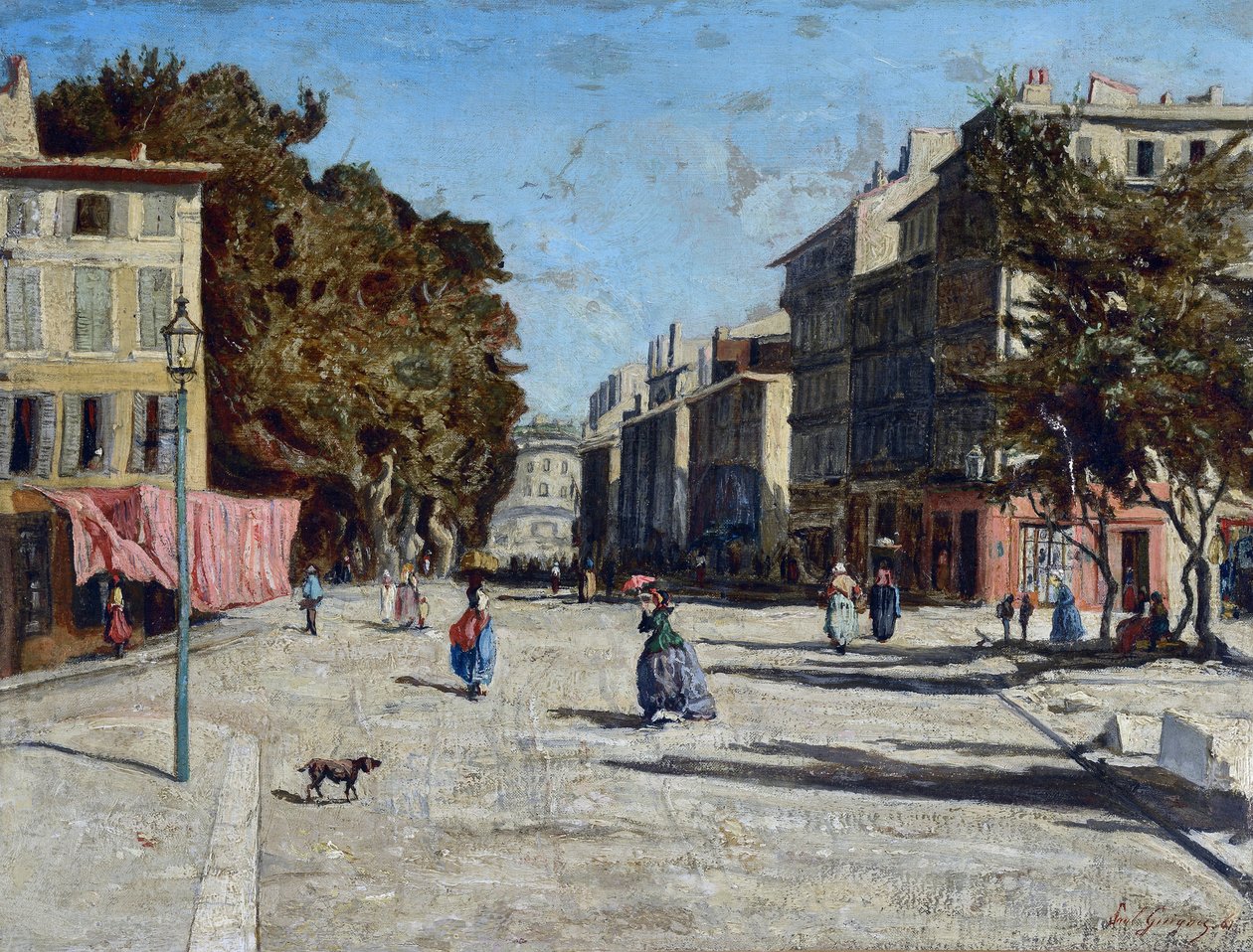 La canebiere, utsikt over allees of Meilhan av Paul Camille Guigou