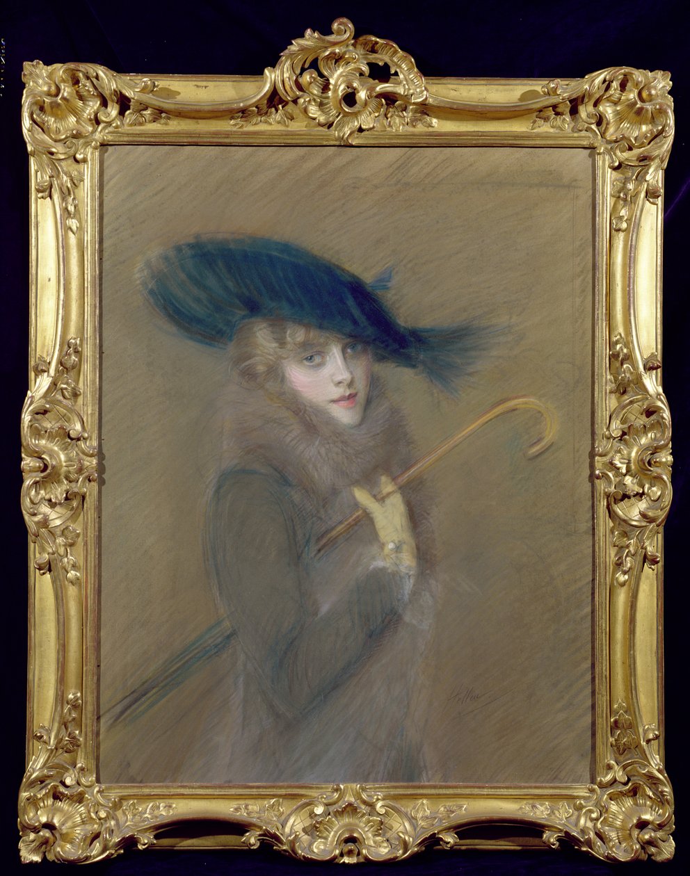 Elegant Lady (pastell på papir) av Paul Cesar Helleu