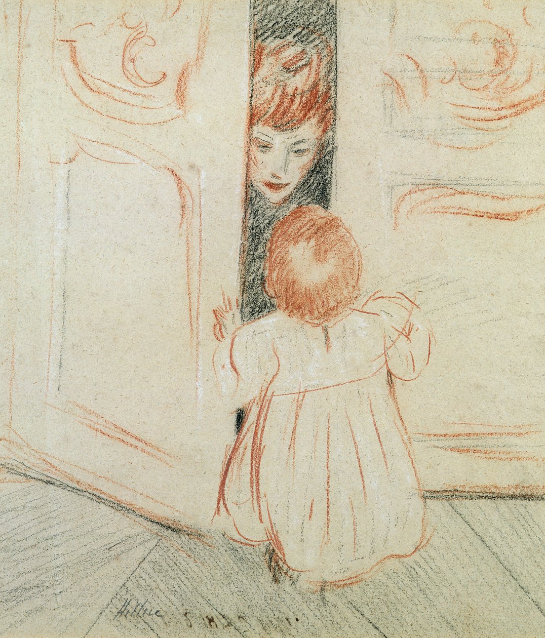 Gjem og søk (farget blyant på papir) av Paul Cesar Helleu