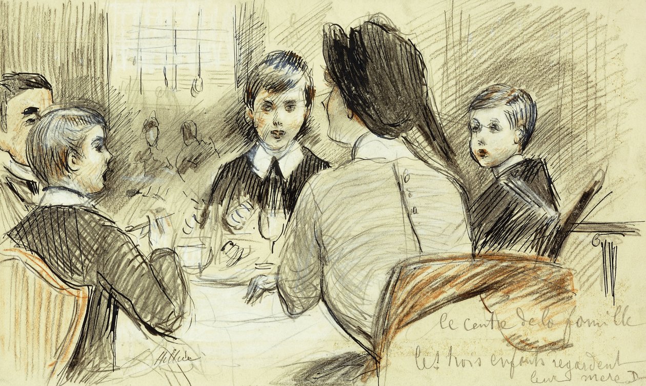 La Centre de la Famille: En familiemiddag på Ritz, New York, 1920 av Paul Cesar Helleu