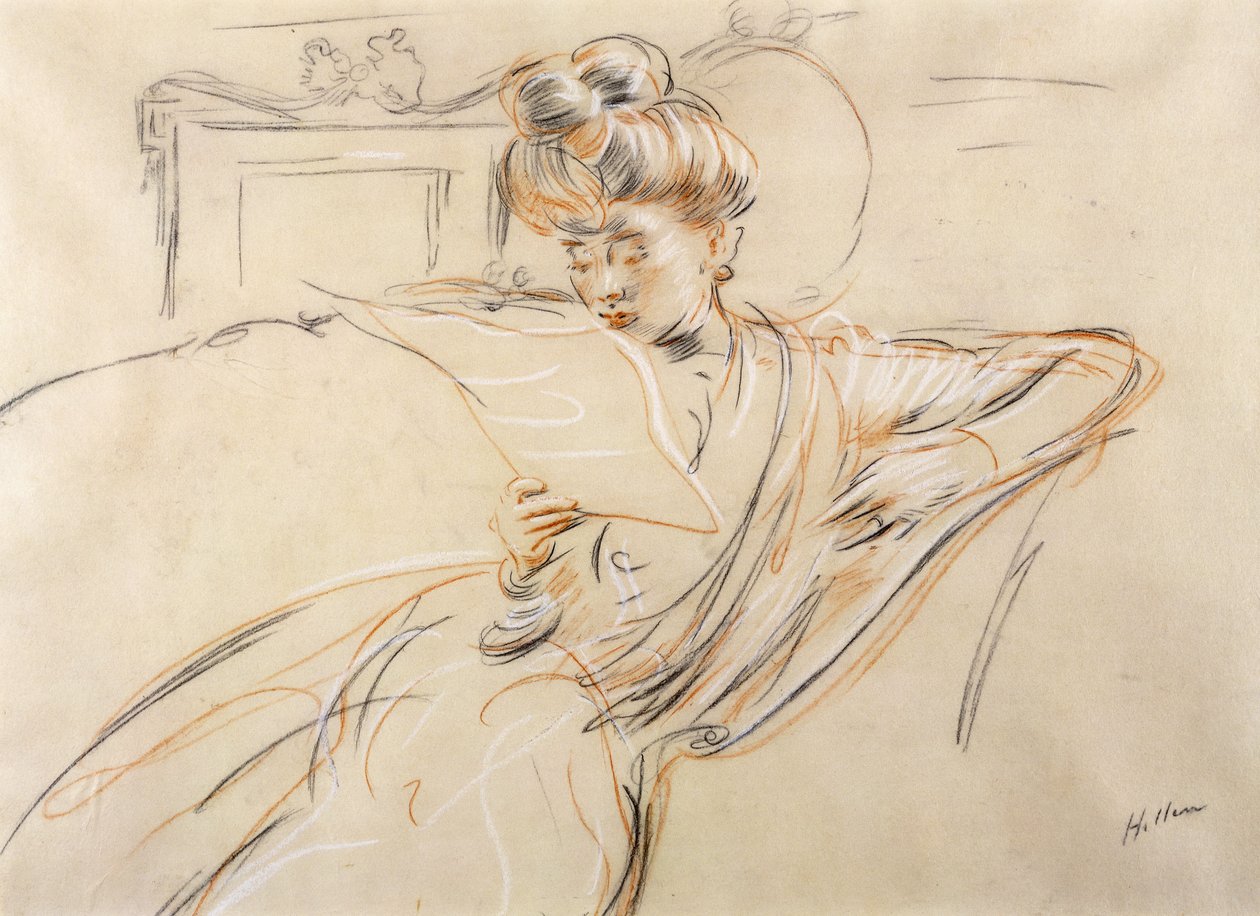 Madame Helleu Reading, av Paul Cesar Helleu