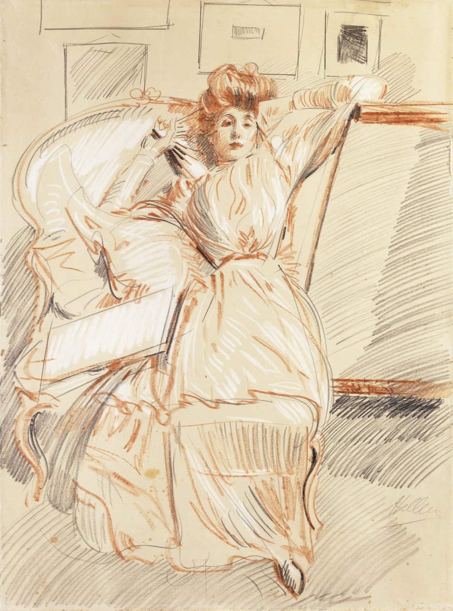 Madame Helleu hviler, av Paul Cesar Helleu