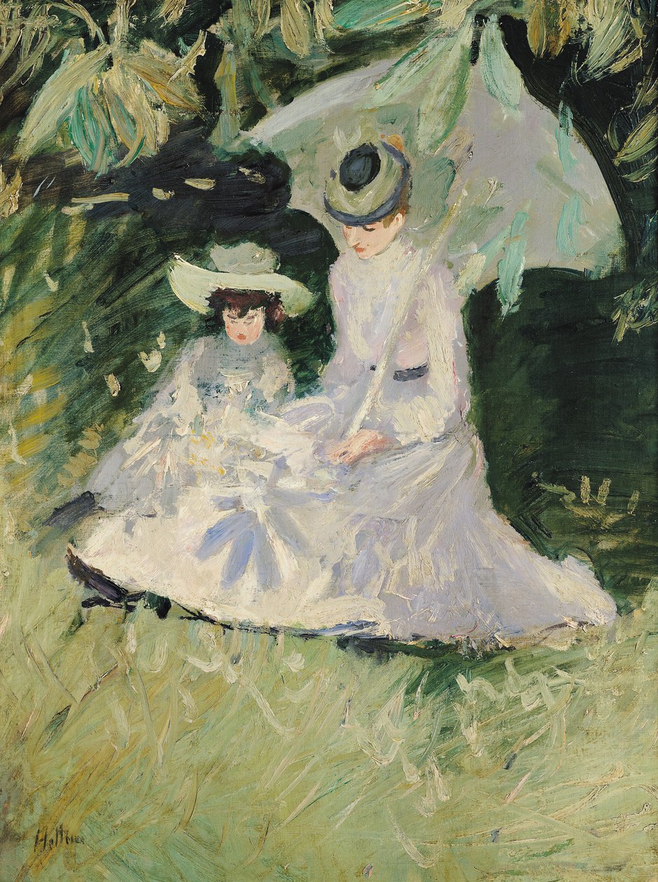 Madame Helleu og hennes datter på Chateau of Boudran av Paul Cesar Helleu