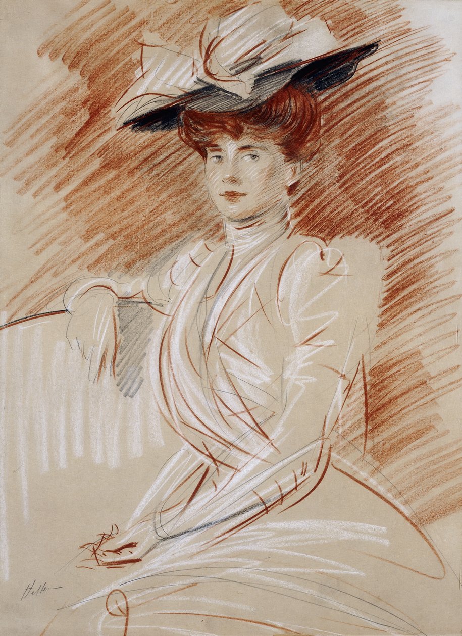Madame Helleu i hatten, av Paul Cesar Helleu
