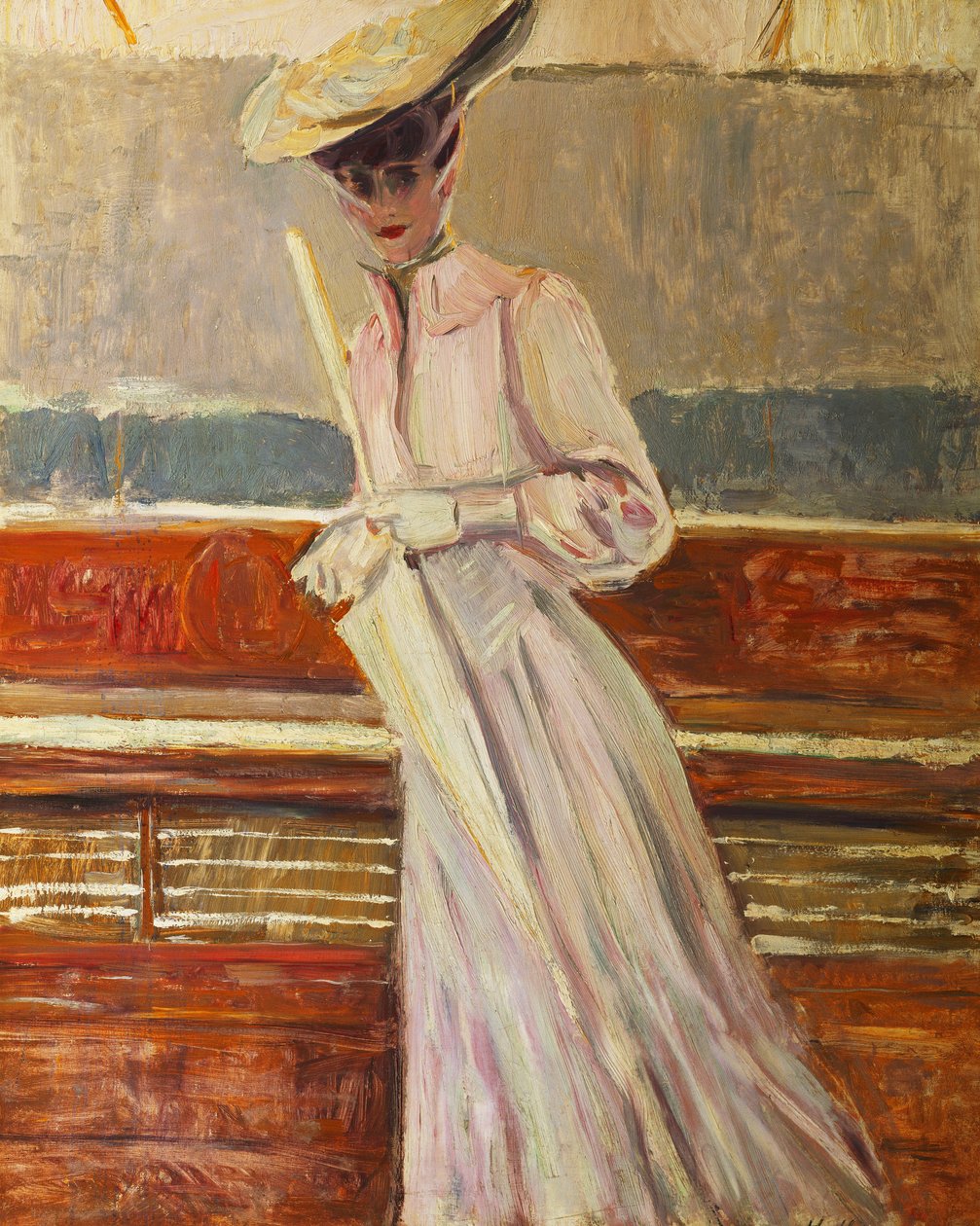 Madame Helleu på Yacht Etoile, ca. 1902 av Paul Cesar Helleu