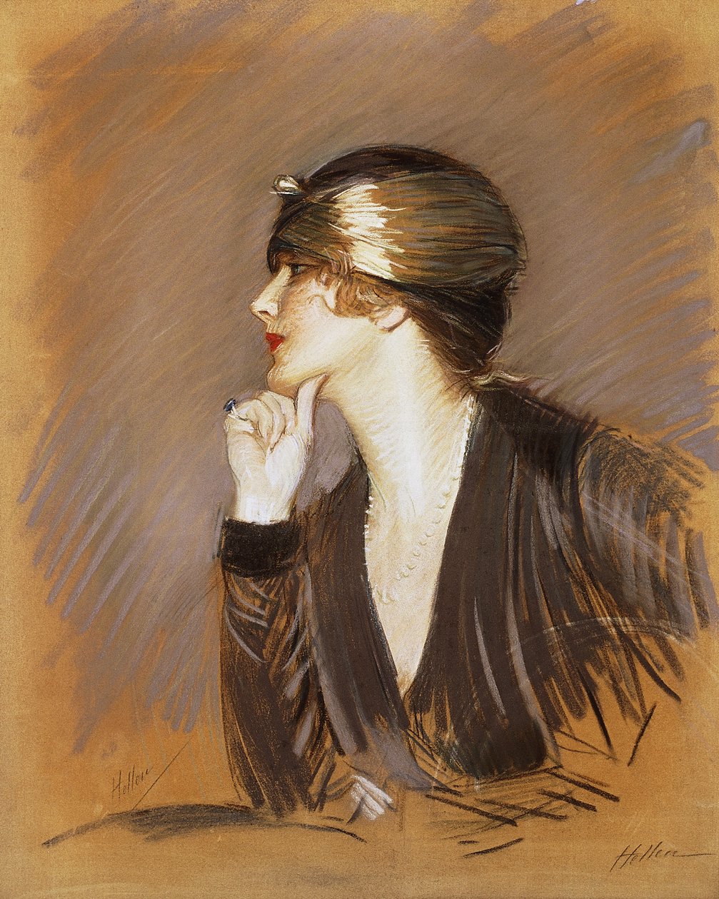 Portrett av Lucette, ca. 1913 av Paul Cesar Helleu