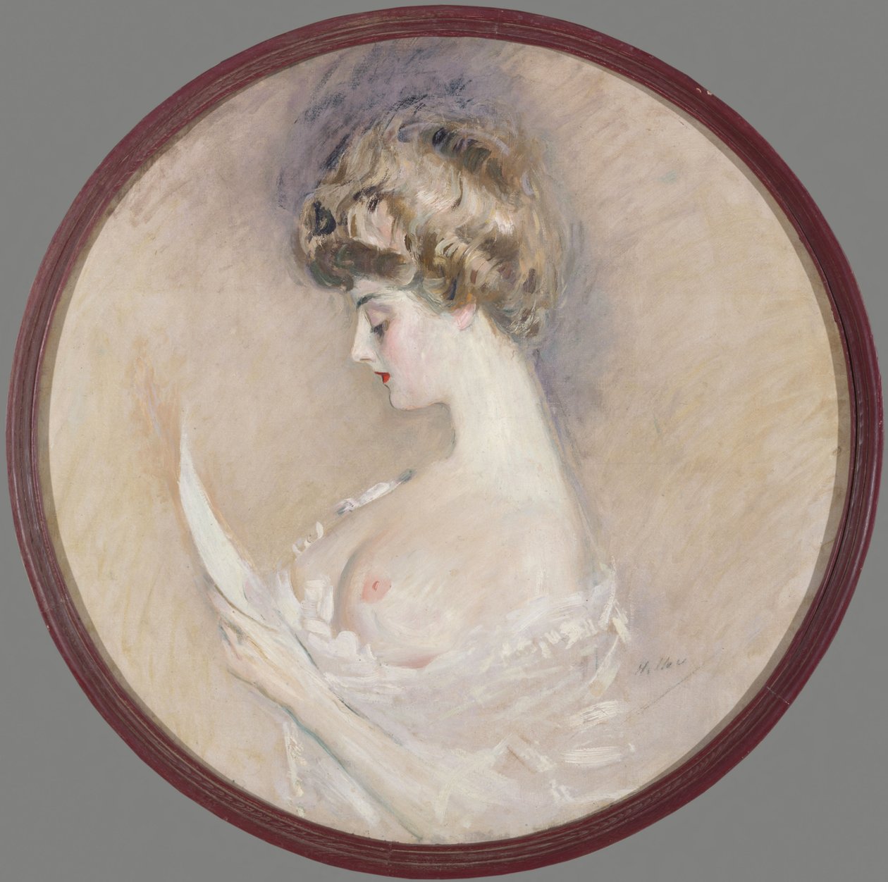 Portrett av Marthe Letellier, født Fourton, ca. 1900. av Paul Cesar Helleu