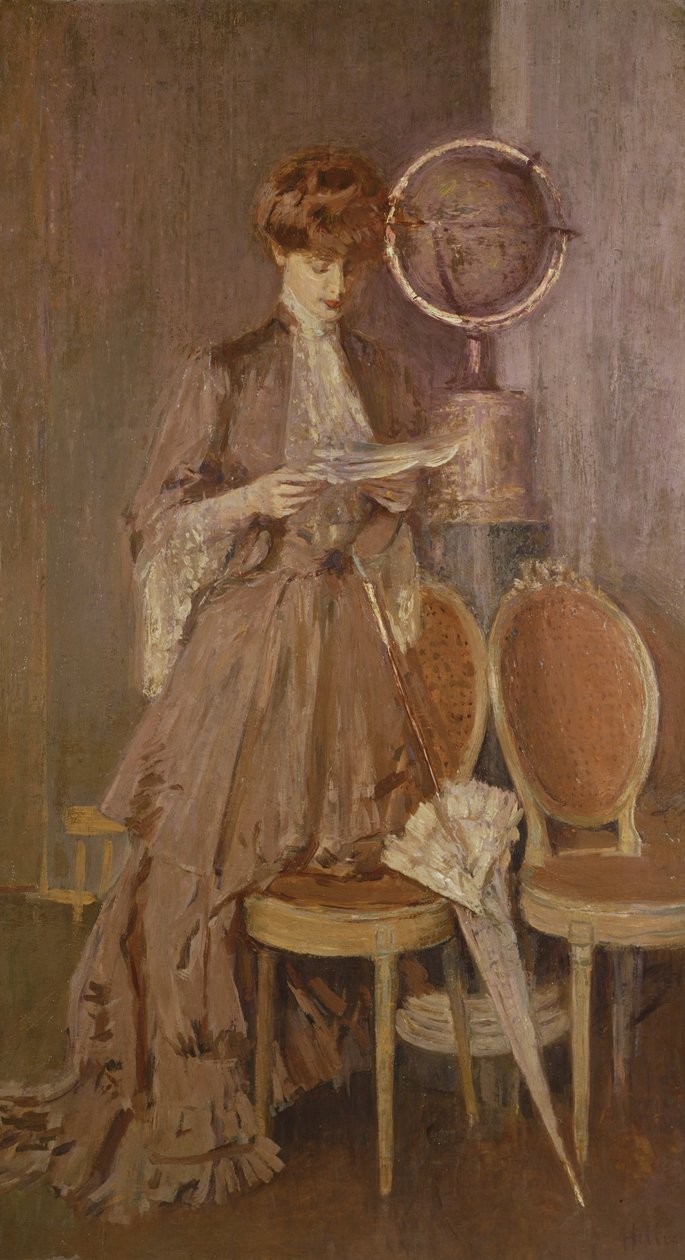 Portrett av fru Helleu som leser et brev av Paul Cesar Helleu