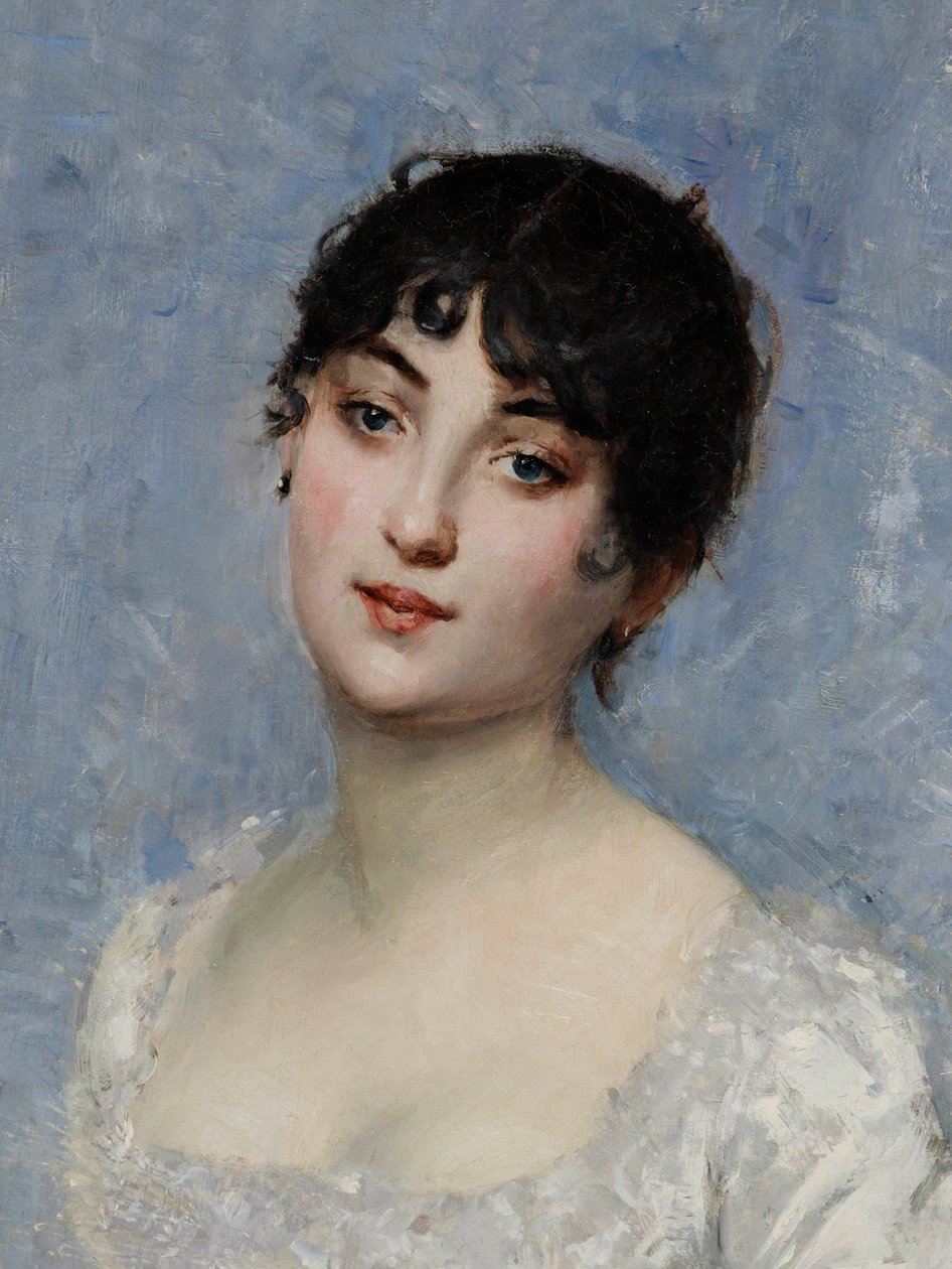 Ung dame i hvitt av Paul Cesar Helleu
