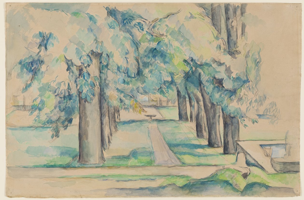 Avenue of Chestnut Trees ved Jas de Bouffan, ca. 1878-90 (akvarell) av Paul Cézanne