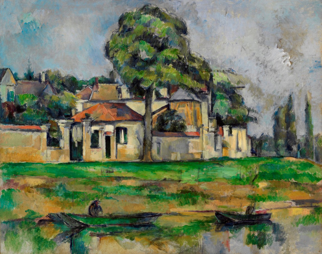 ""Berges de la Marne"" (Banks of the Marne) Peinture de Paul Cezanne (1839-1906) - vers 1888 - Olje på lerret - Dim 65x81,3 cm Art Gallery of New South Wales av Paul Cézanne