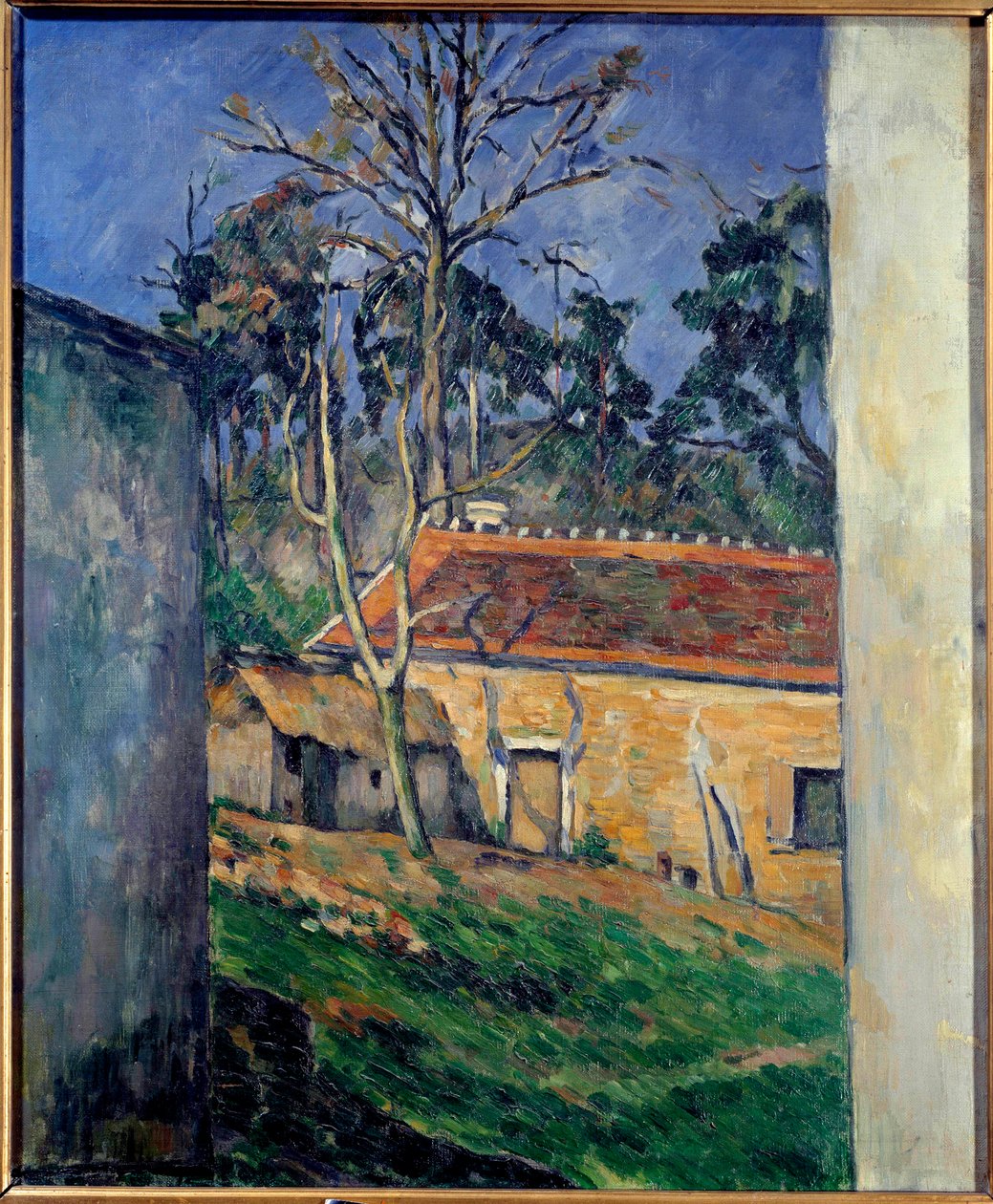 Gårdstun i Auvers Maleri av Paul Cezanne (1839-1906) 1879 Søn. 0,65x0,54 m Paris, Orsay-museet av Paul Cézanne