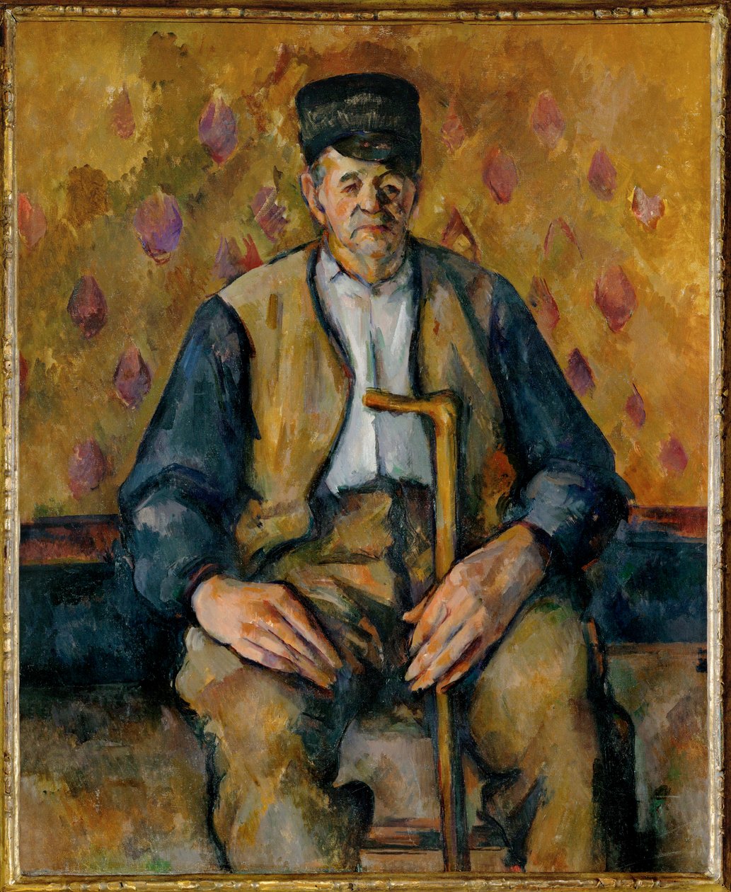 Bonde sittende (olje på lerret) av Paul Cezanne