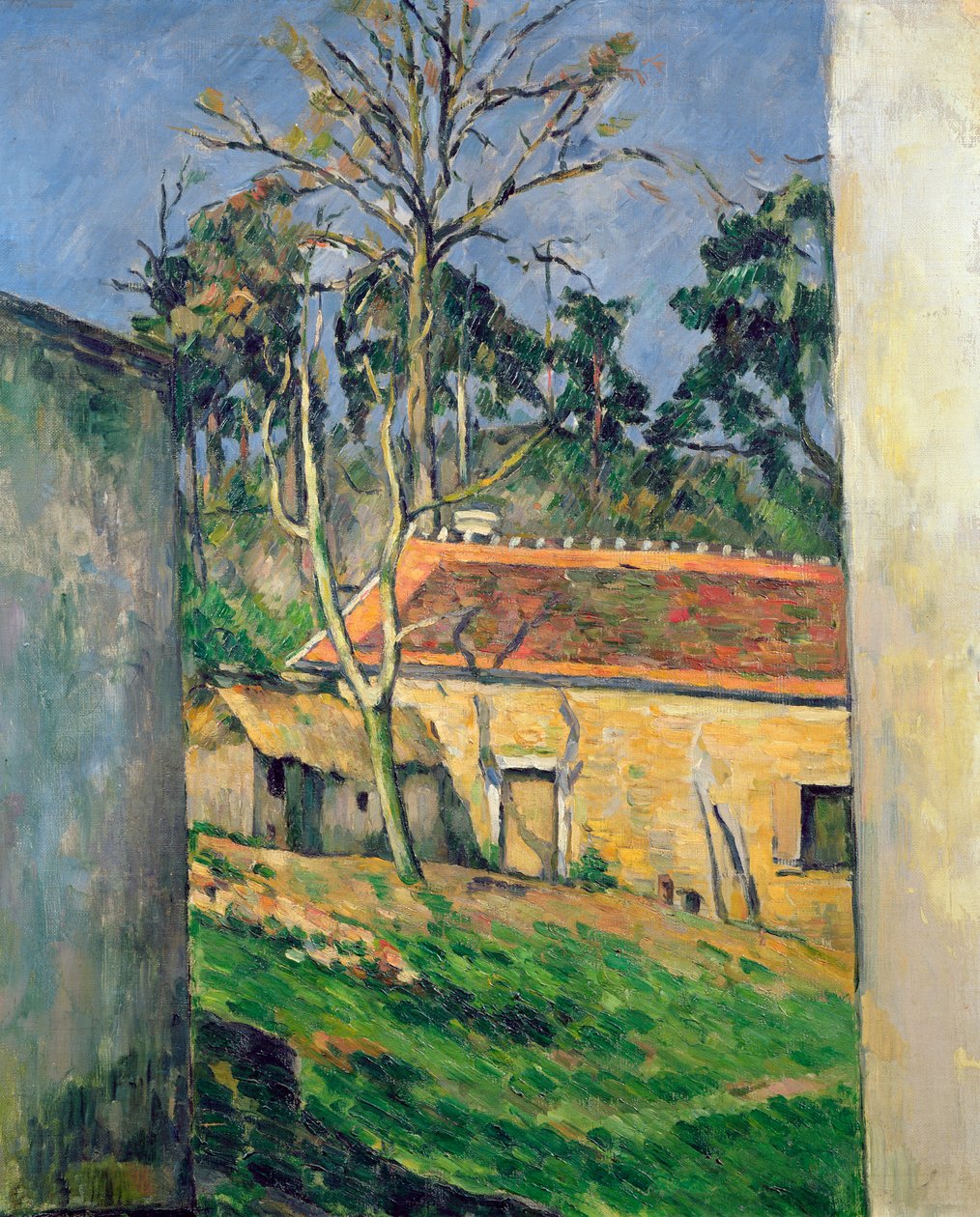 Gårdstun i Auvers, ca. 1879-80 (olje på lerret) av Paul Cézanne