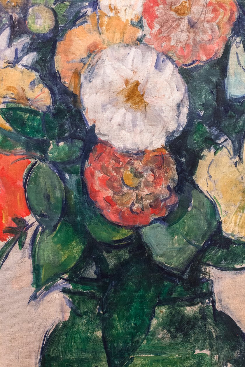 Blomster i en grønn vase av Paul Cezanne