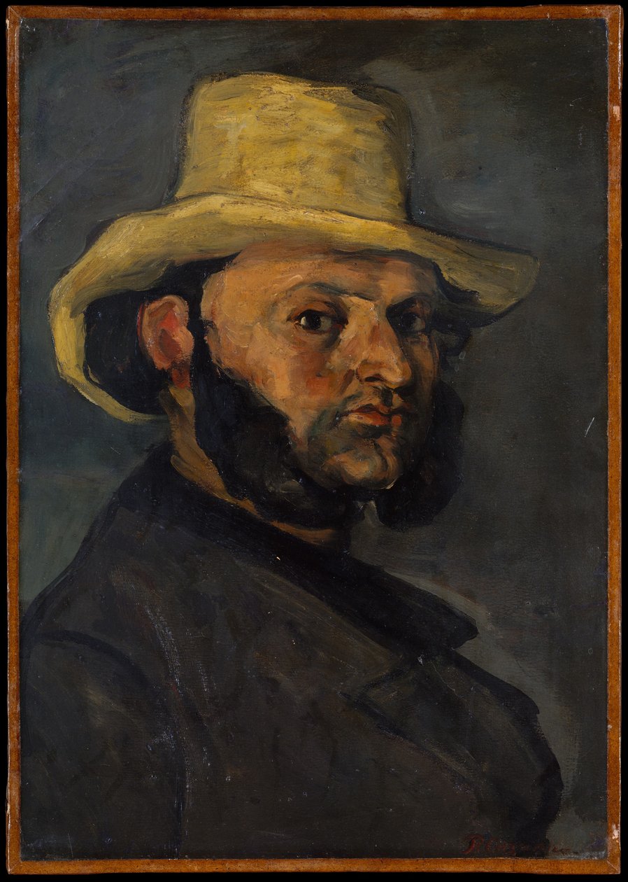 Gustave Boyer (f. 1840) med stråhatt av Paul Cézanne