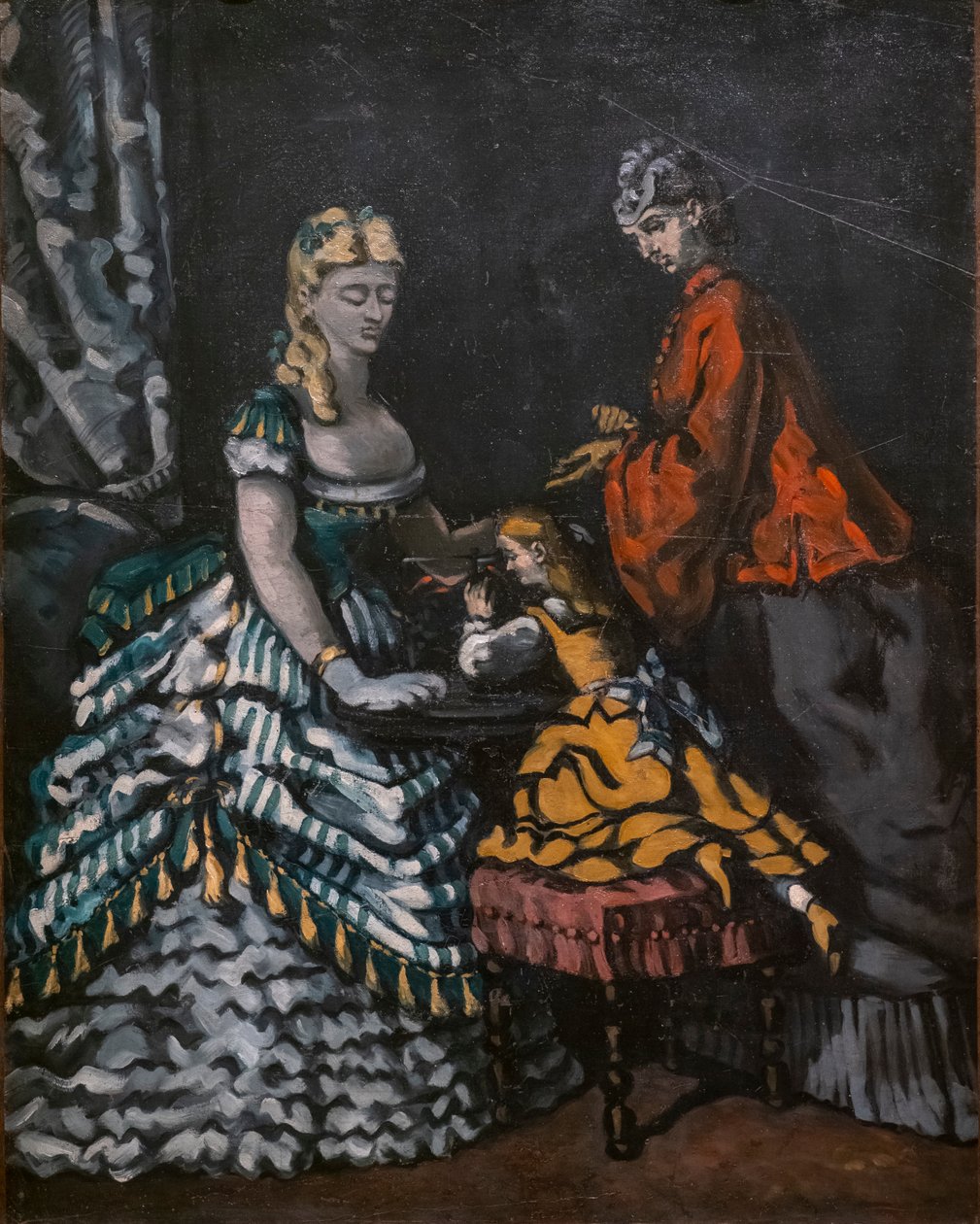 Interiør med to kvinner og et barn av Paul Cézanne