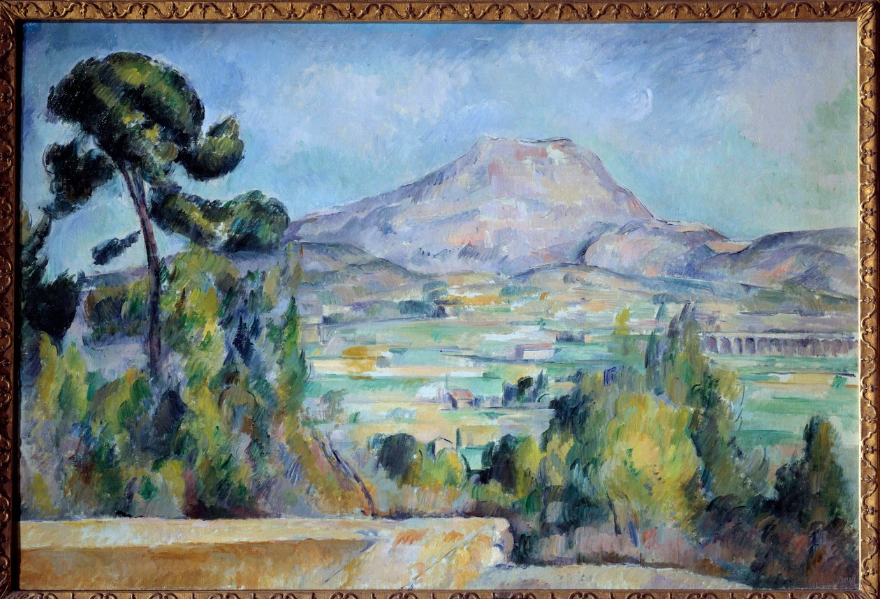 Sainte Victoire fjellmaleri av Paul Cezanne (1839-1906) 1887-1890 Søn. 0,65x0,92 m Paris, Orsay museum - Mount Sainte-Victoire. Maleri av Paul Cezanne (1839-1906) av Paul Cézanne