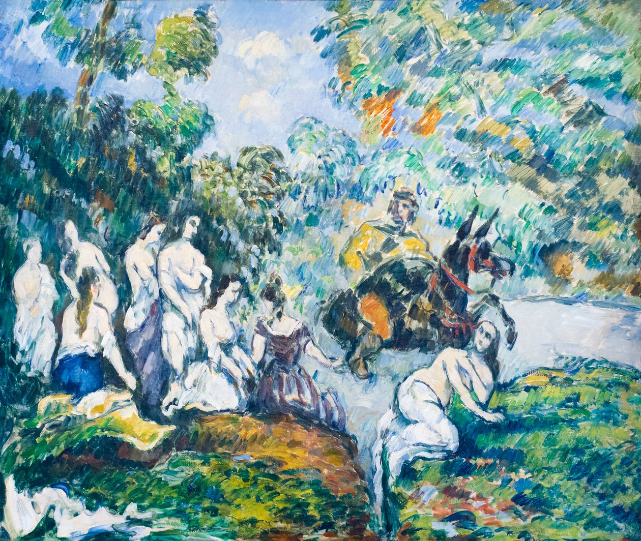 Legendarisk scene eller Sancho i vannet, ca. 1878 (olje på lerret) av Paul Cézanne
