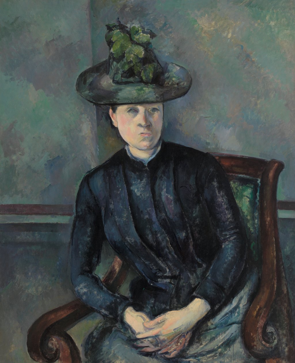 Madame Cezanne med grønn hatt av Paul Cézanne