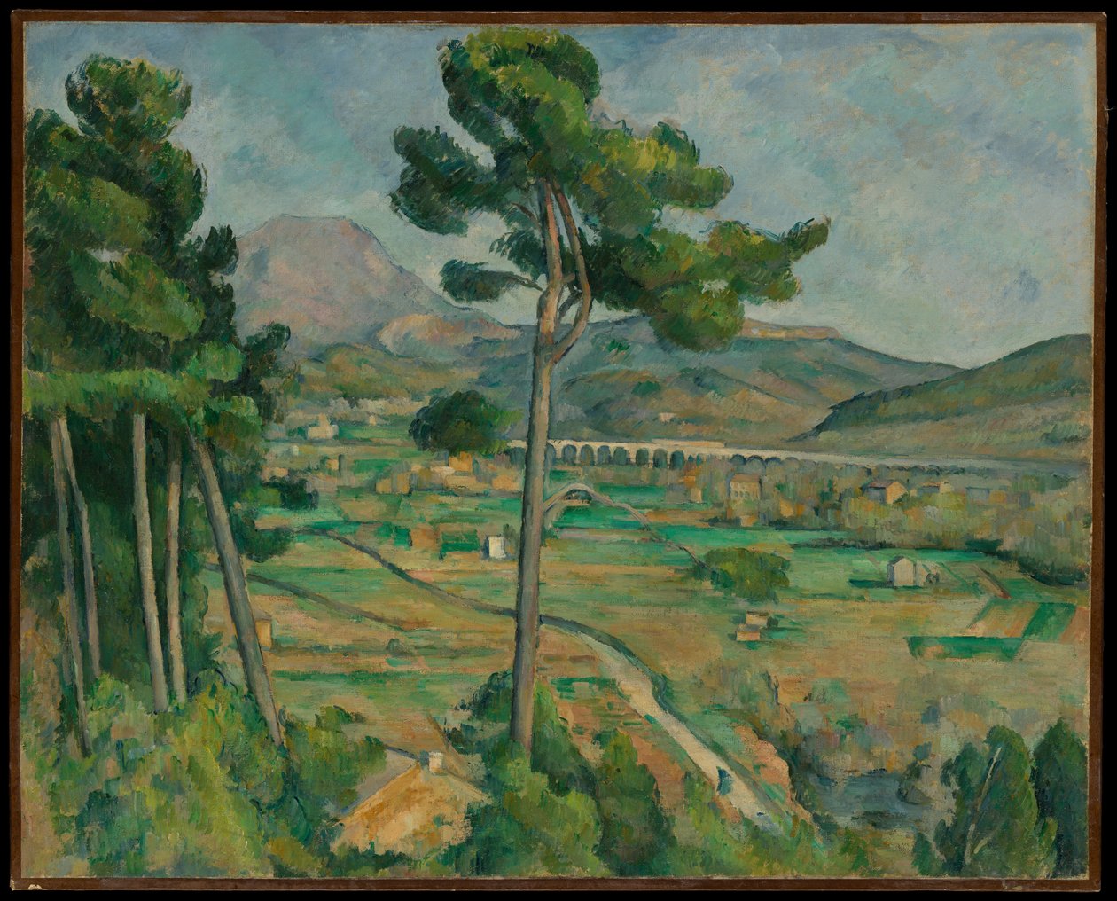 Mont Sainte-Victoire og viadukten i Arc-elvens dal av Paul Cézanne
