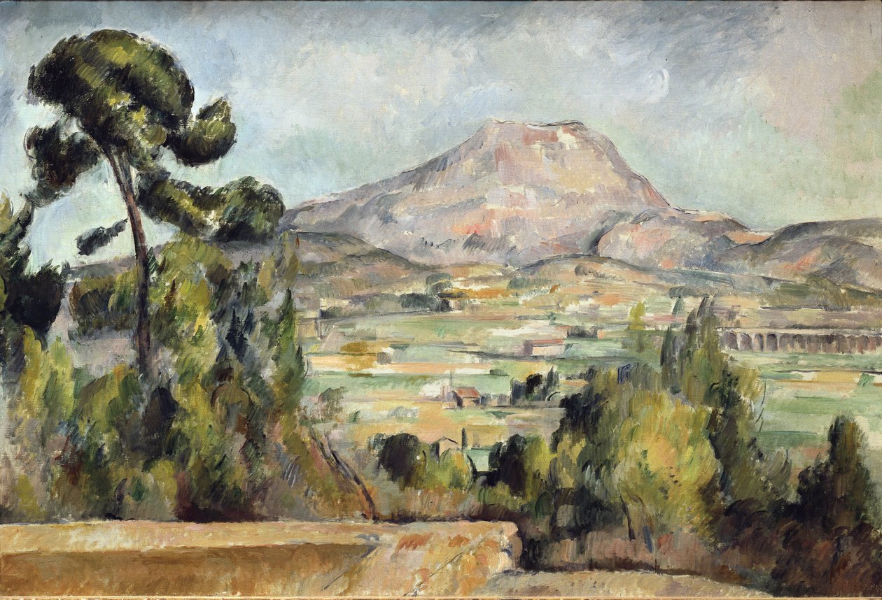 Fjell Sainte-Victoire - Olje på lerret av Paul Cézanne