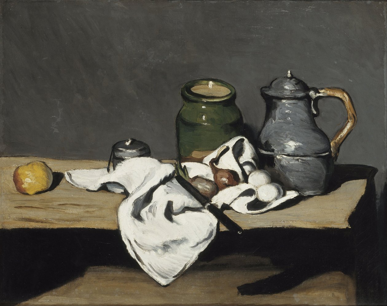 Stilleben med vannkoker av Paul Cézanne