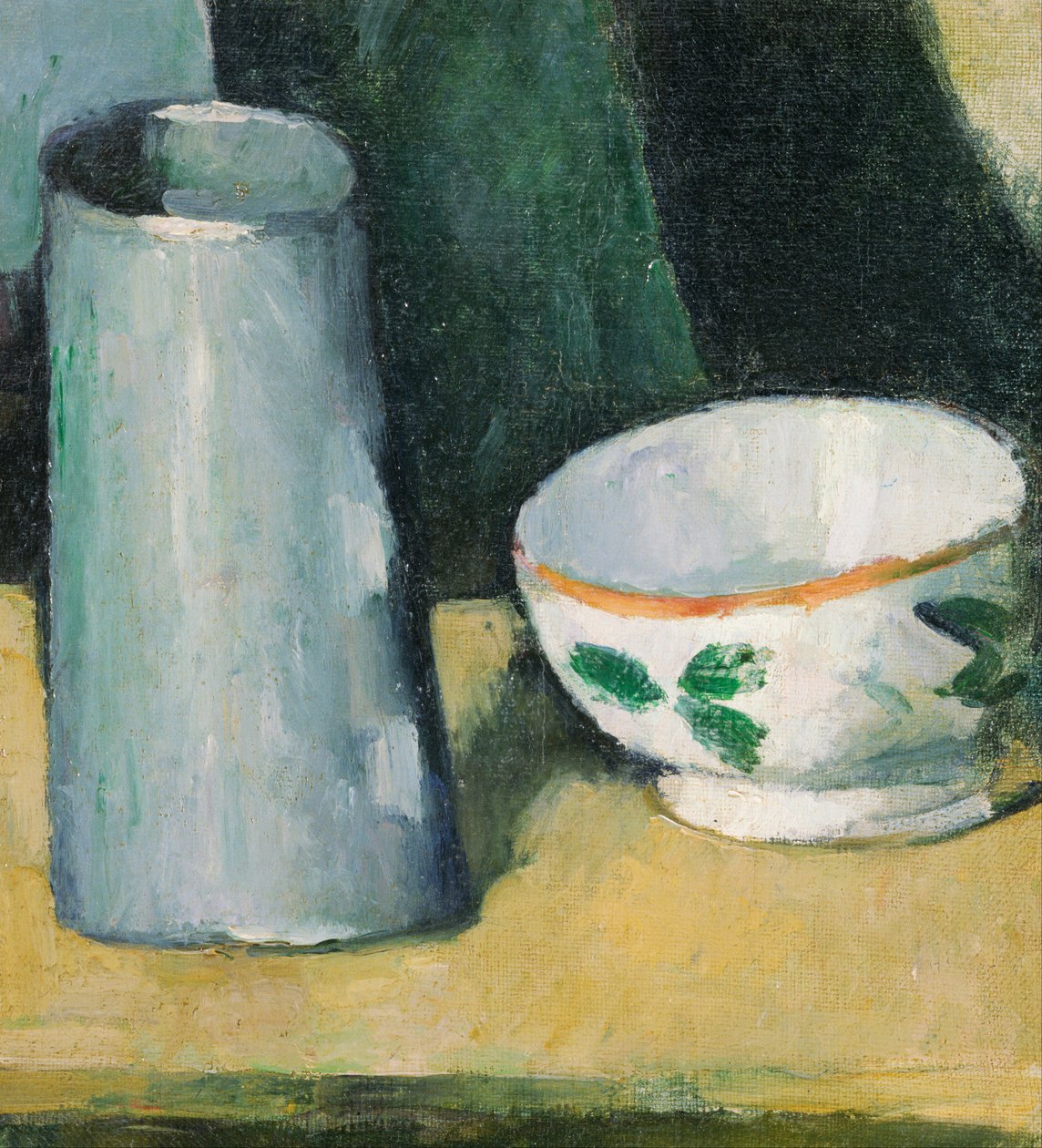 ""Stilleben av bolle og melkekanne"" (Skål og melkekanne) Maleri av Paul Cezanne (1839-1906) - ca 1873-1877 - Olje på lerret Dim 20x18,1 cm Bridgestone Museum of Art av Paul Cézanne