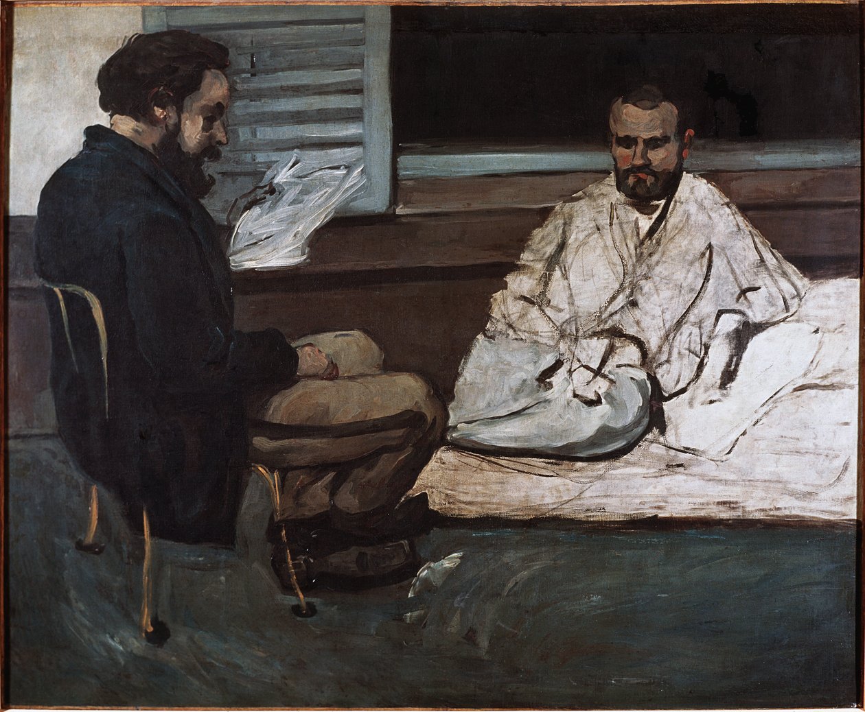 Paul Alexis leser et manuskript til Emile Zola (olje på lerret av Paul Cézanne