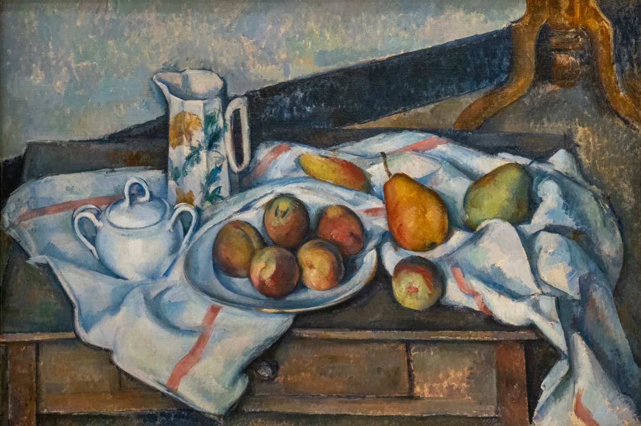 Fersken og pærer av Paul Cézanne