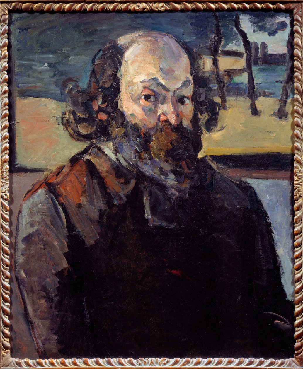 Selvportrettmaleri av Paul Cezanne (1839-1906) 1873-1876 Søn. 0,64x0,53 m Paris, musee d