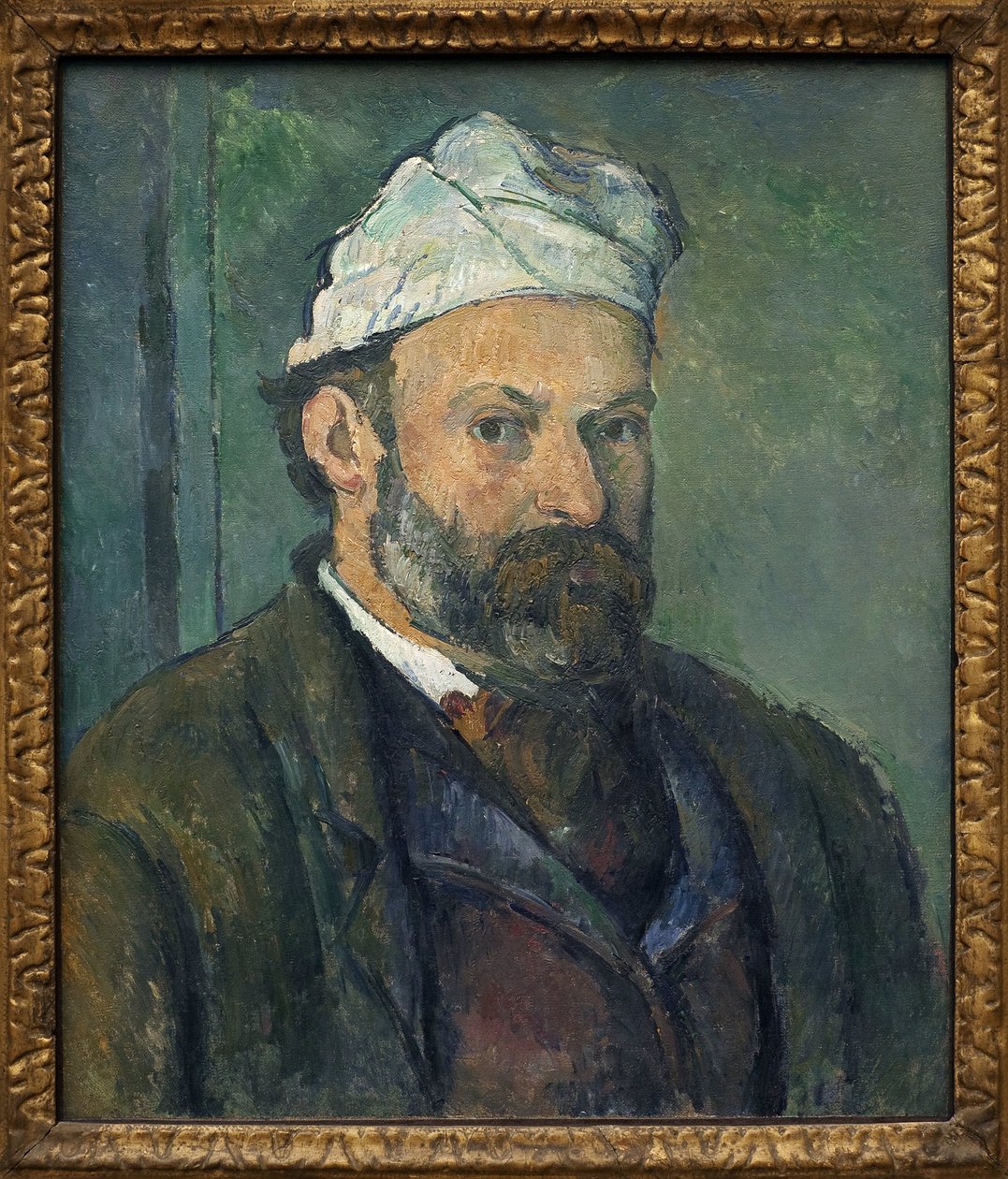 Selvportrett. Maleri av Paul Cezanne (1839-1906), olje på lerret rundt 1880. Fransk kunst av Paul Cézanne