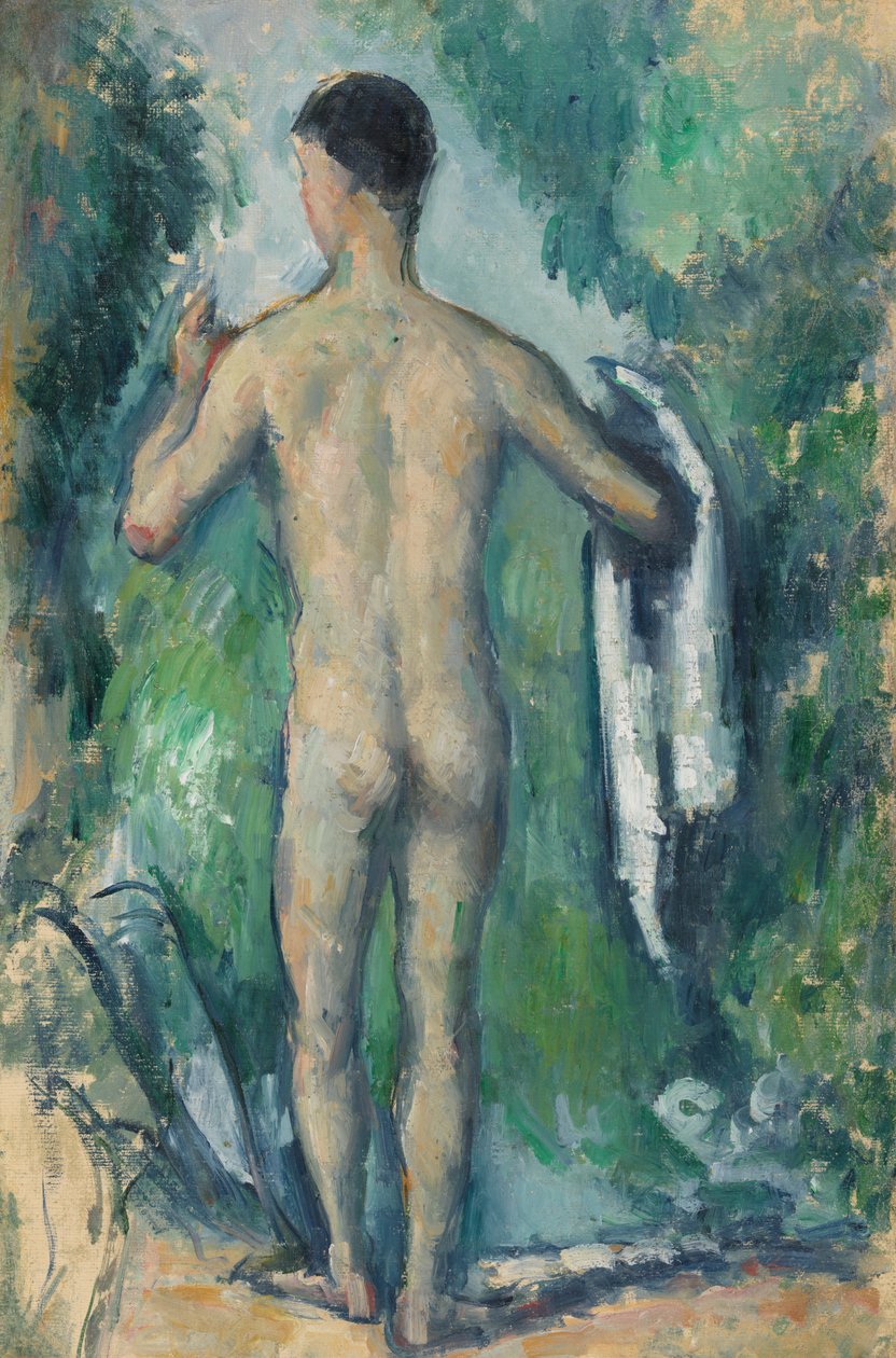Stående bader, sett fra baksiden av Paul Cézanne