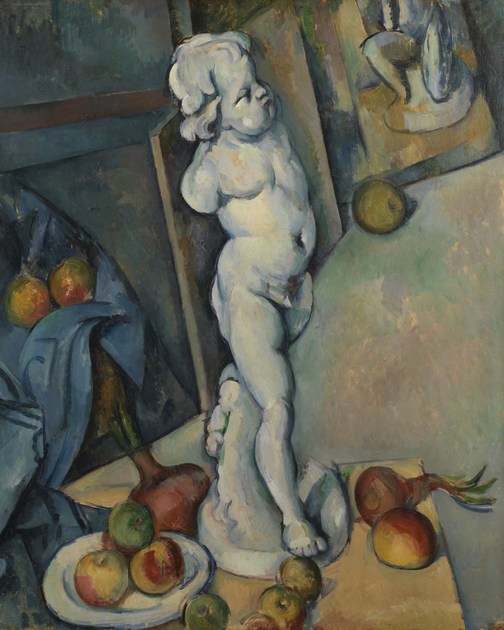 Stilleben med gipscupid, ca. 1894 (olje på papir) av Paul Cézanne