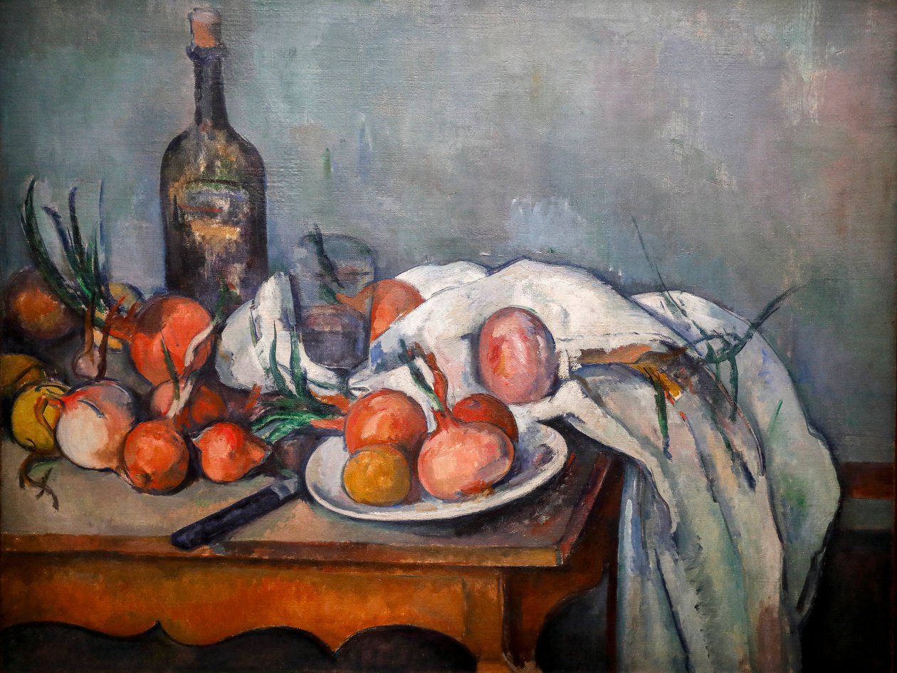 Stilleben med løk 1896-1898 (Olje på lerret) av Paul Cézanne