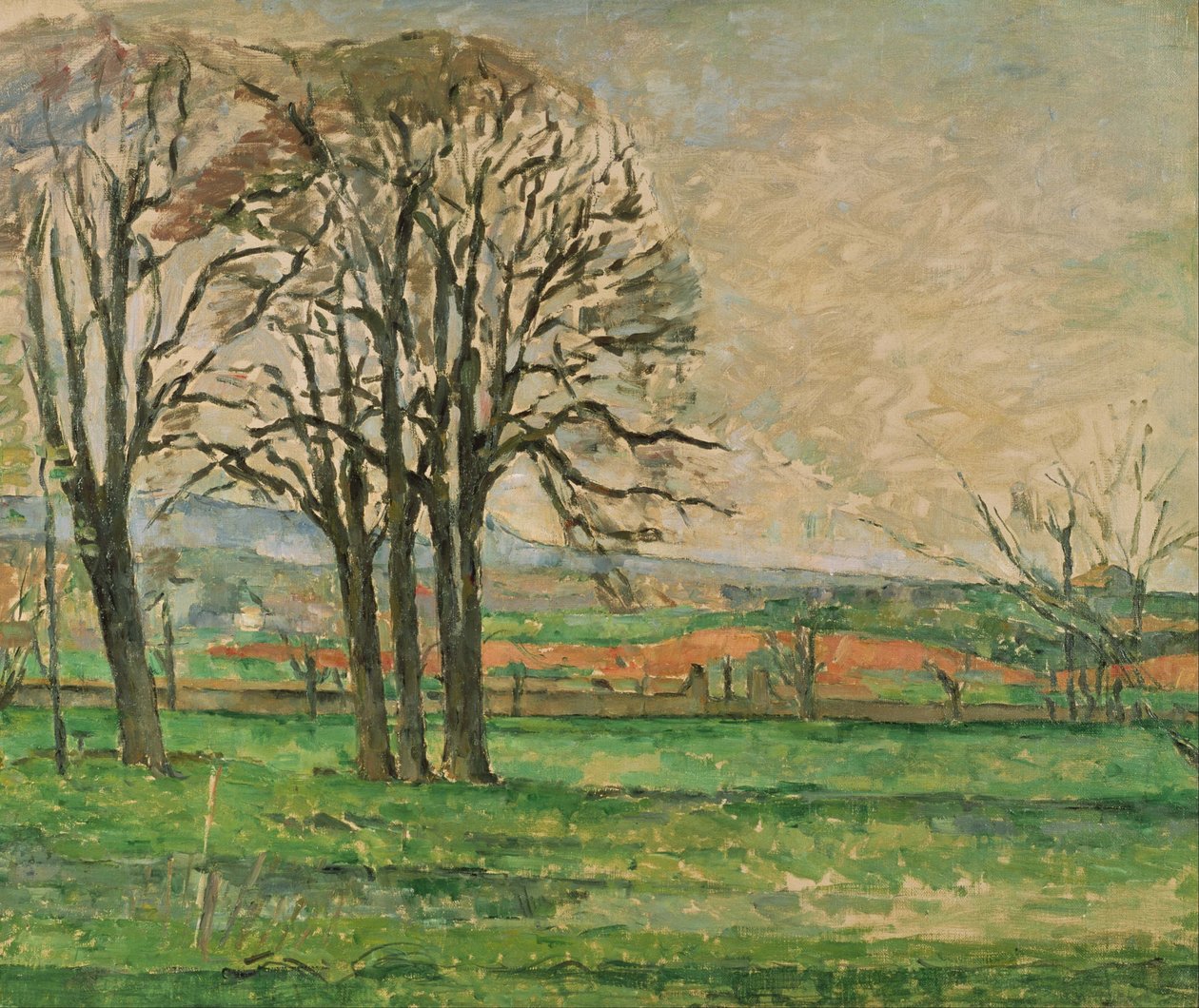 De nakne trærne ved Jas de Bouffan av Paul Cézanne