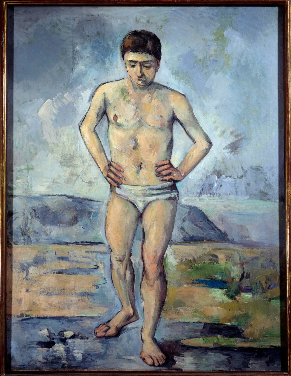 The Bather Painting av Paul Cezanne (1839-1906) 1885 Søn. 1,27x0,96 m New York, museum for moderne kunst av Paul Cézanne