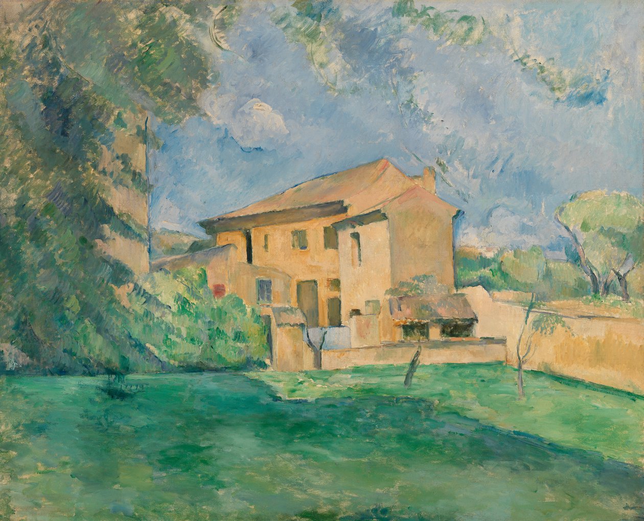 Gården ved Jas de Bouffan av Paul Cézanne