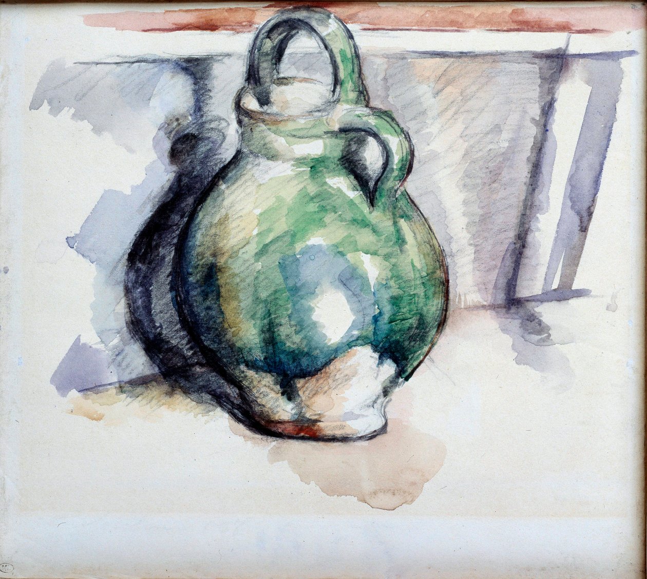 The Green Jug Watercolor and Lead Mine av Paul Cezanne (1839-1906) 1885 Paris, Musee du Louvre av Paul Cézanne