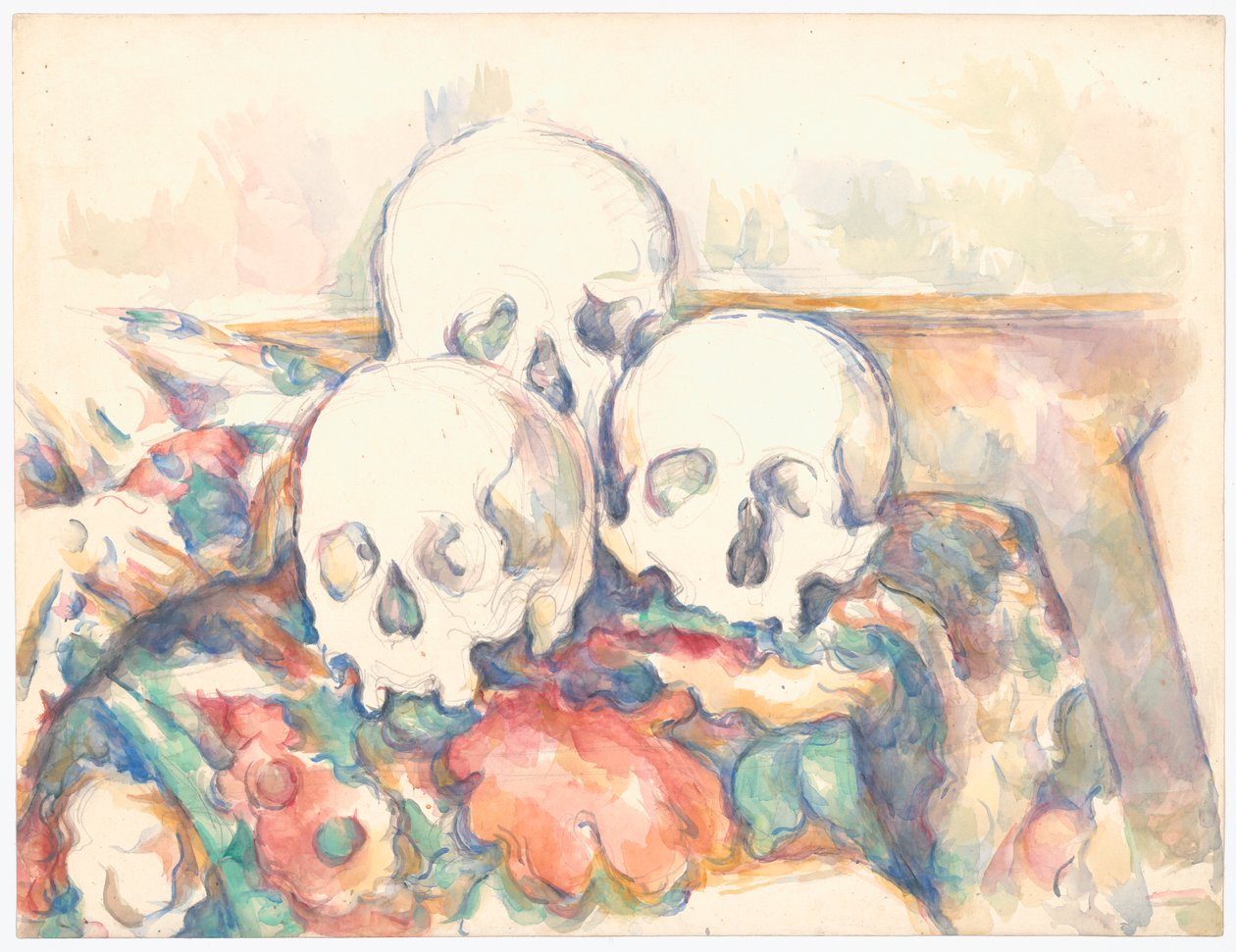 De tre hodeskallene av Paul Cézanne