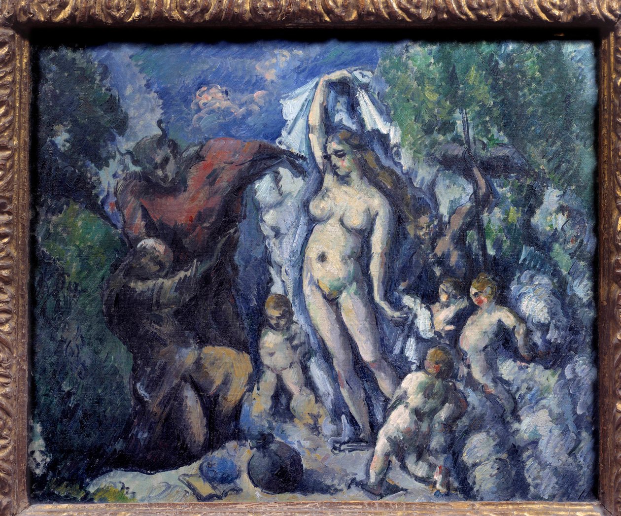 Fristelsen til Saint Anthony Eremitten Saint Anthony the Great (251-356) (eller Saint Anthony the Eremitt eller Saint Anthony the Abbe) blir utsatt for djevelens fristelser i ørkenen. Maleri av Paul Cezanne (1839-1906) 1875 Søn. 0,47x0,56 m. Par av Paul Cézanne