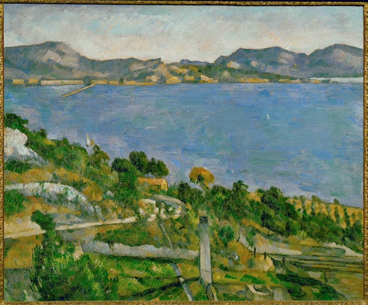 Utsikt over Marseillebukten (olje på lerret) av Paul Cezanne