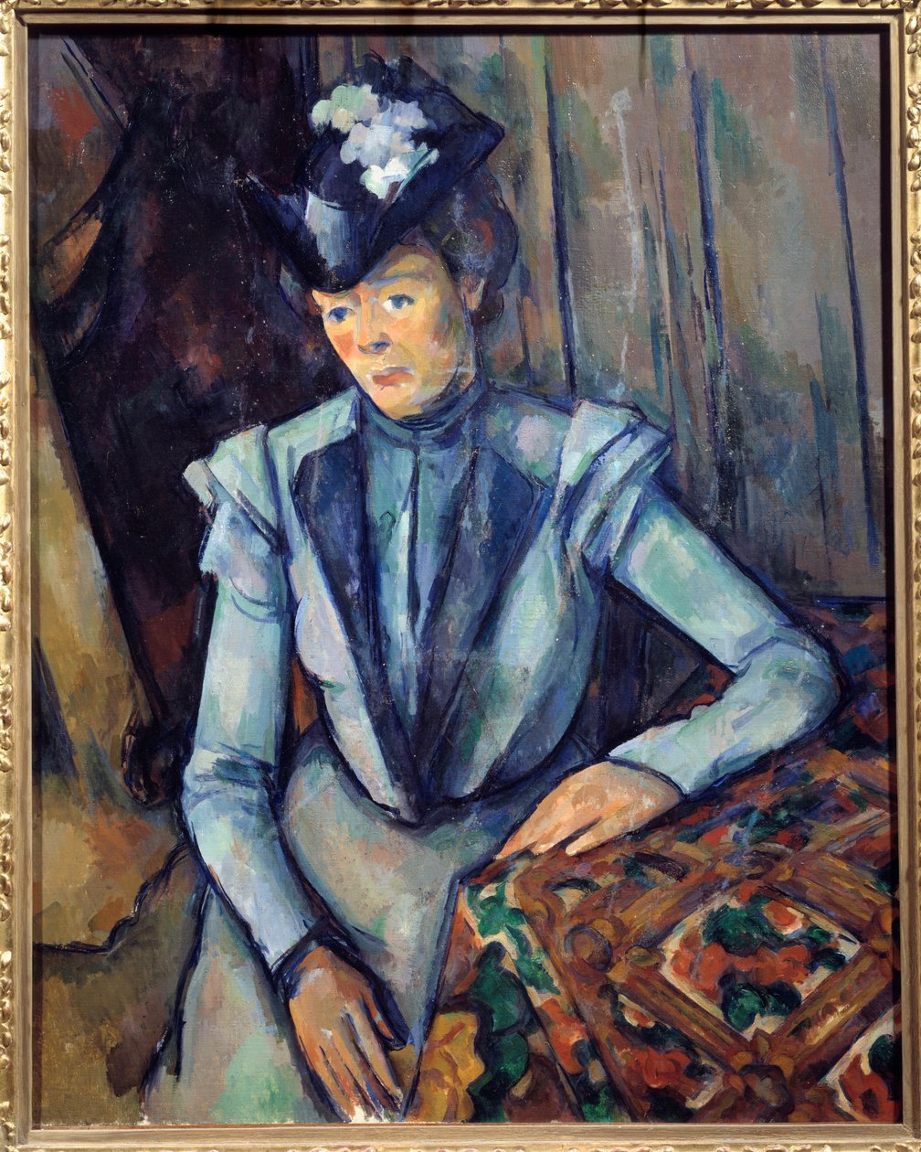 Kvinne i blått. Maleri av Paul Cezanne (1839 - 1906) av Paul Cézanne