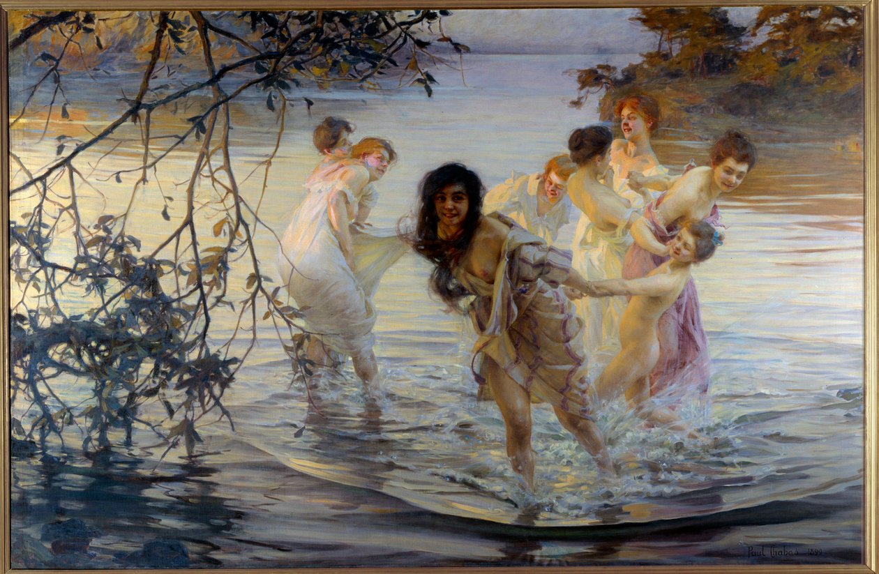 Glade ebats Unge kvinner runder i vannet. Maleri av Paul Chabas (1869-1937) 1899 Nantes, Museum of Fine Arts av Paul Chabas